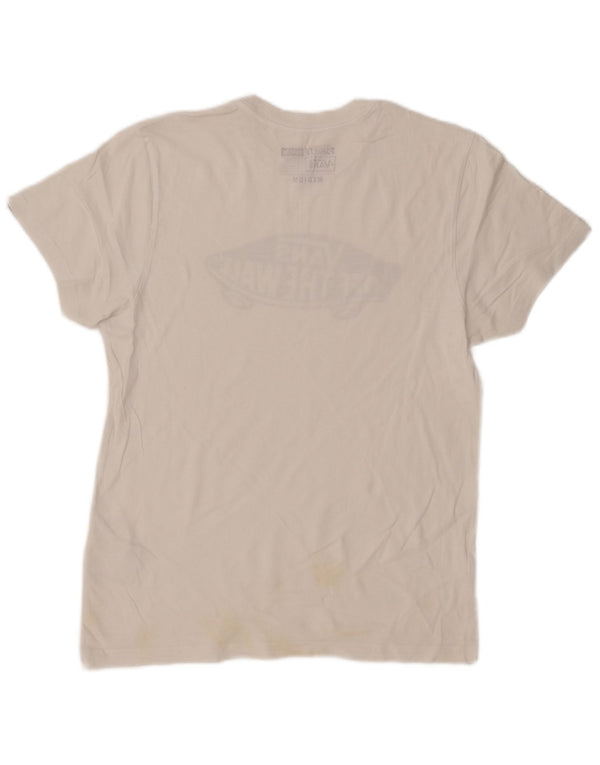 Męski T-shirt Vans o dopasowanym kroju z grafiką, średni, biały, bawełniany