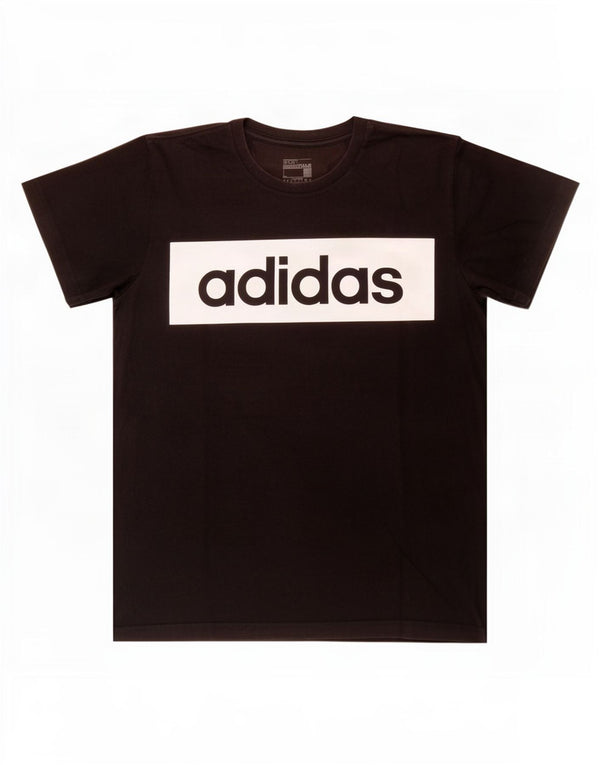 Męska koszulka z grafiką Adidas, duża, czarna, bawełniana