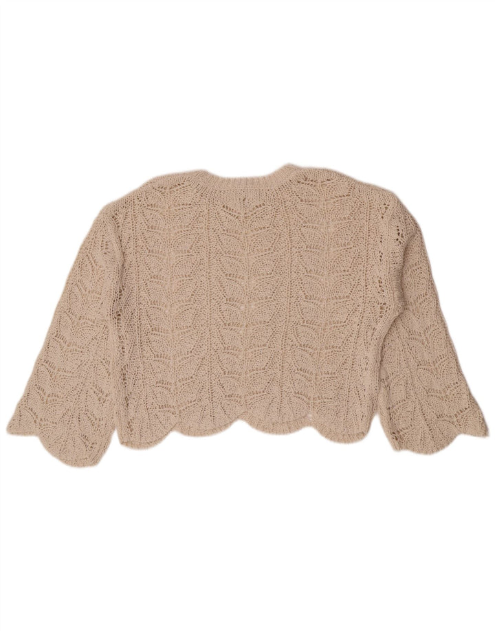 Damski, oversize'owy, szydełkowy top Zara UK 10 Small Beige