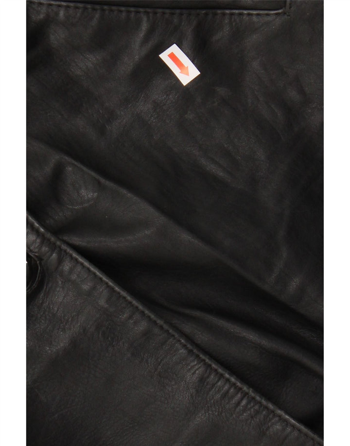 VINTAGE Womens Leather Coat IT 46 Large Black Leather Vintage Vintage and Second-Hand Vintage from Messina Hembry 