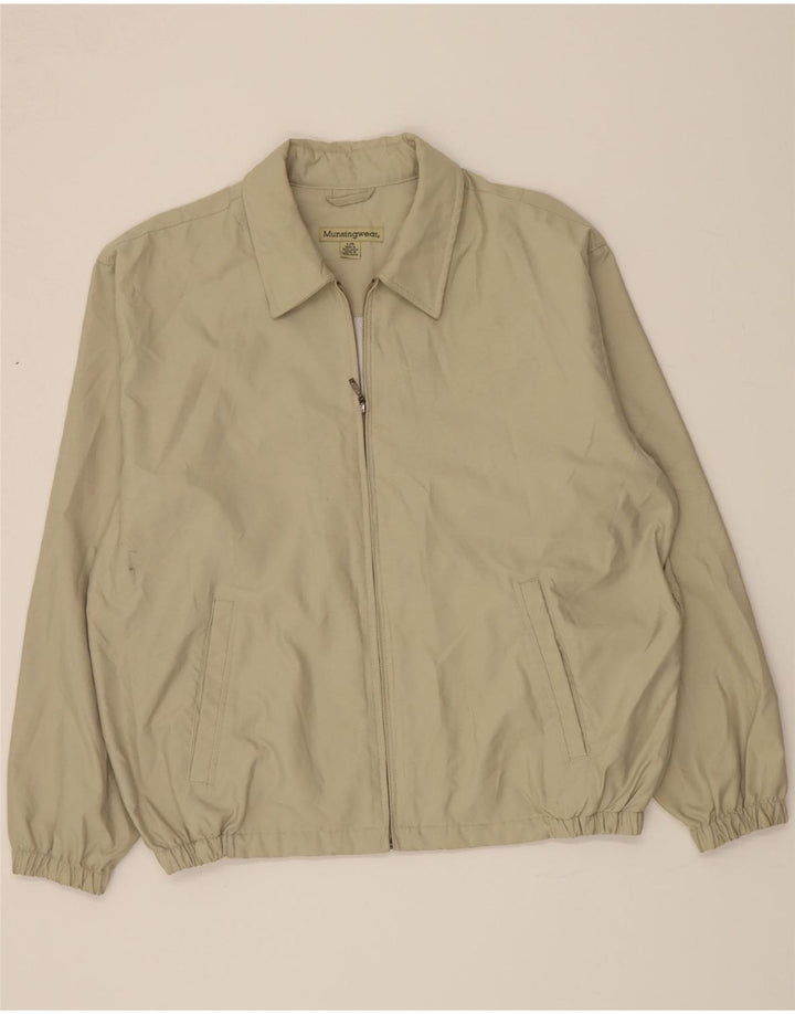 MUNSINGWEAR Mens Bomber Jacket UK 40 Large Beige Polyester Vintage Munsingwear and Second-Hand Munsingwear from Messina Hembry 