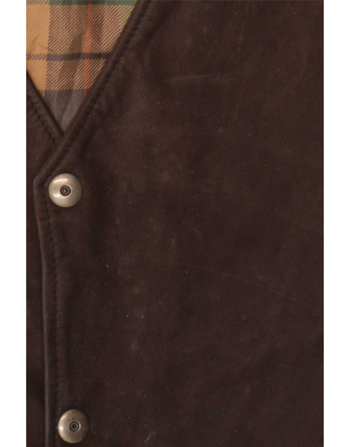 Vintage męska kamizelka skórzana IT 56 2XL brązowa