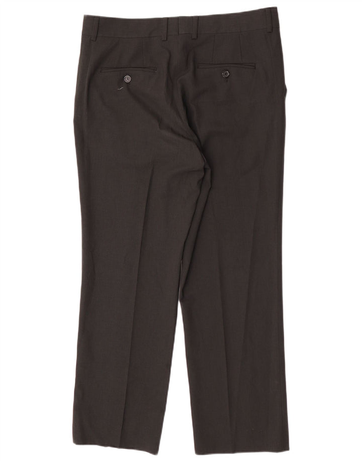 Męskie proste spodnie garniturowe Zara EU 44 Large W34 L27 Czarny poliester