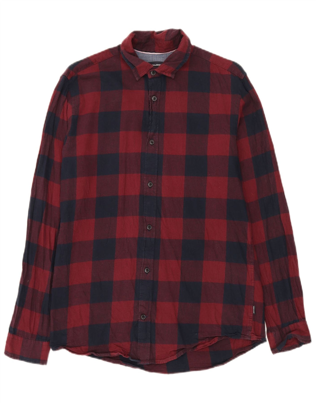 Koszula flanelowa męska Jack & Jones o regularnym kroju, średnia czerwona bawełniana kratka