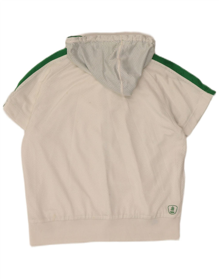 Damska kurtka dresowa z kapturem i kapturem Puma UK 16, duża, biała, z blokami kolorów