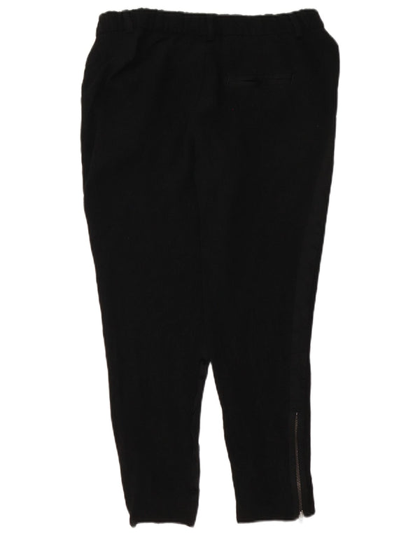 Zara Womens Slim Capri Trousers Medium W28 L24 Black Viscose