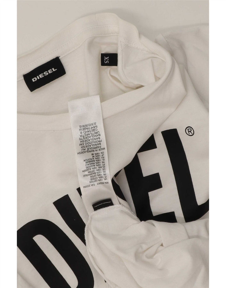 Męska koszulka z grafiką Diesel Top XS, biała bawełna