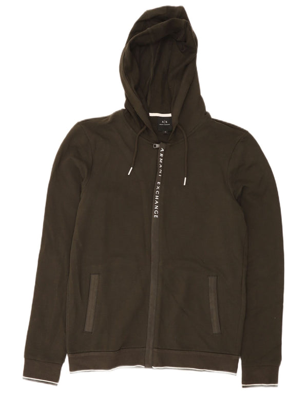 Męski sweter z kapturem i zamkiem Armani Exchange XS, bawełna khaki
