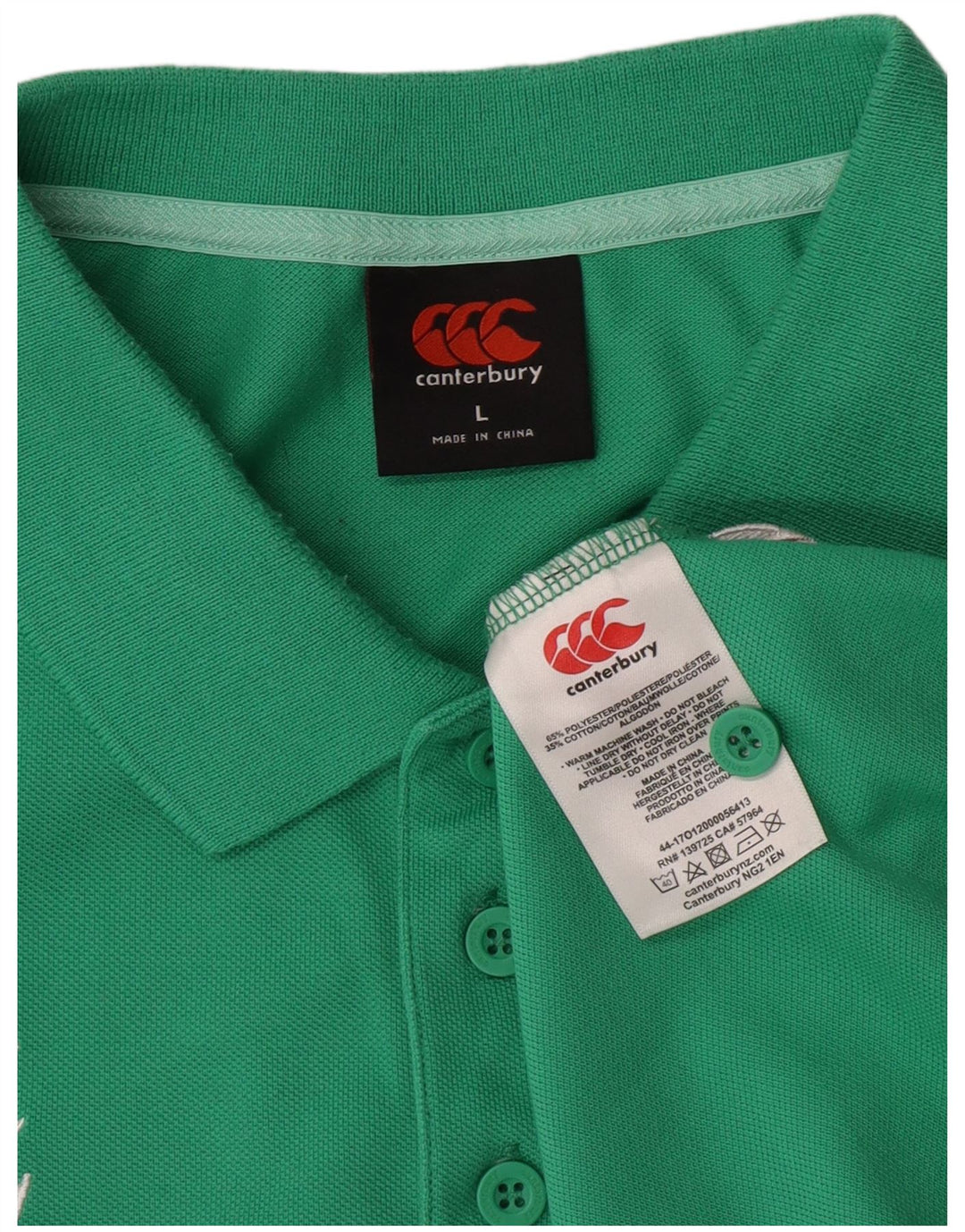 Męska koszulka polo IRFU Canterbury, duża, zielona, ​​poliester