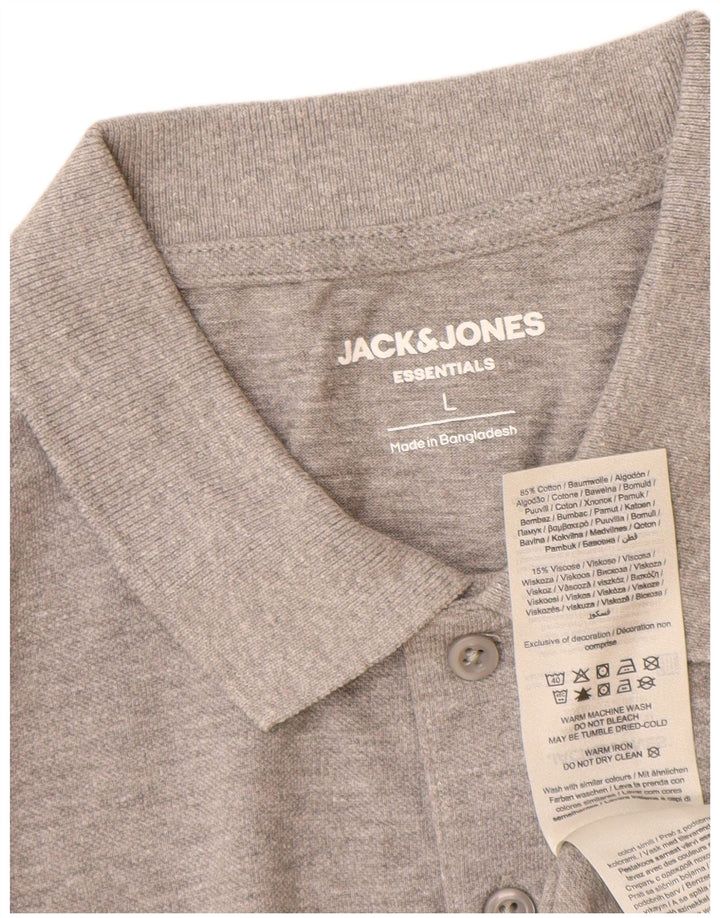 Męska koszulka polo Jack & Jones, duża, szara, bawełniana