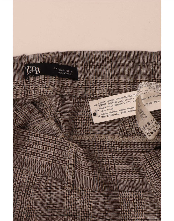 Spodnie damskie Zara Crop Slim Suit Small W26 L24 Szara pepitka