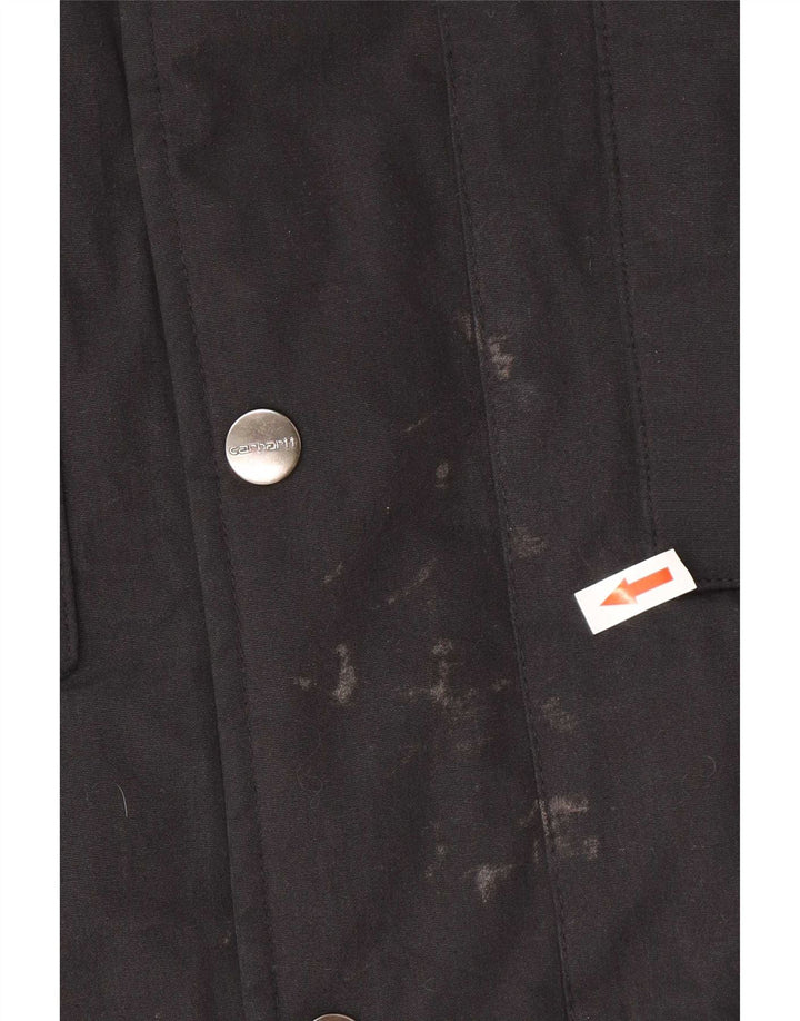 Męska kurtka parka Carhartt Tropper z kapturem UK 34 XS, czarny poliester