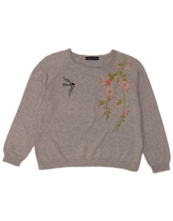 Marks & Spencer Damski sweter z okrągłym dekoltem, UK 16, duży, szary