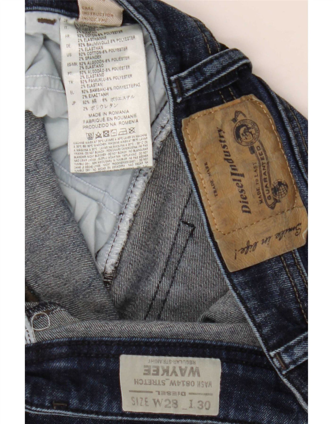 Damskie jeansy Diesel Waykee Regular Straight W28 L30 Niebieskie bawełniane