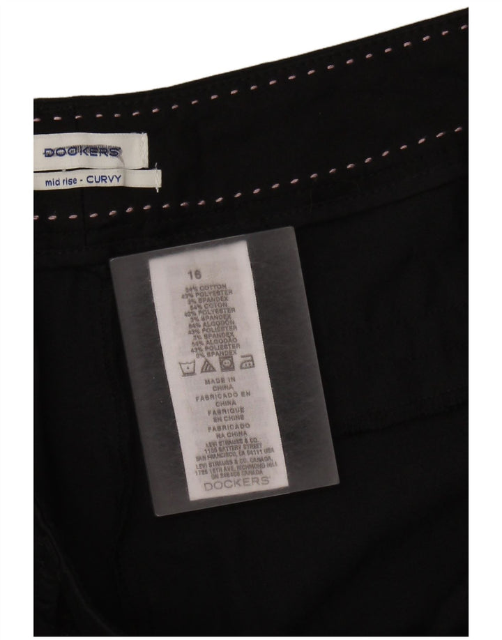 Spodnie damskie DOCKERS Capri ze średnim stanem US 16 2XL W36 L21 czarne