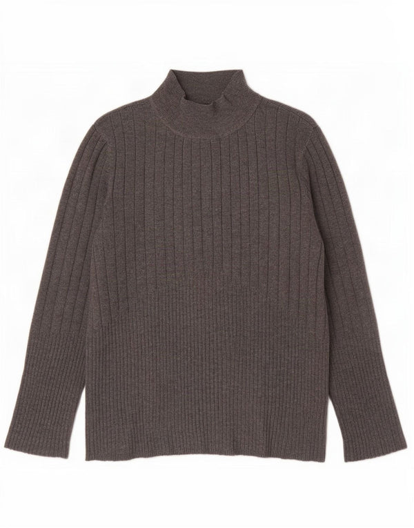 Marks & Spencer Damski sweter z golfem UK 12 Średni szary wiskoza
