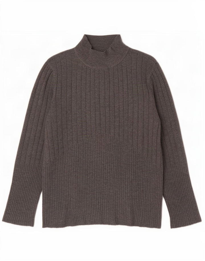 Marks & Spencer Damski sweter z golfem UK 12 Średni szary wiskoza