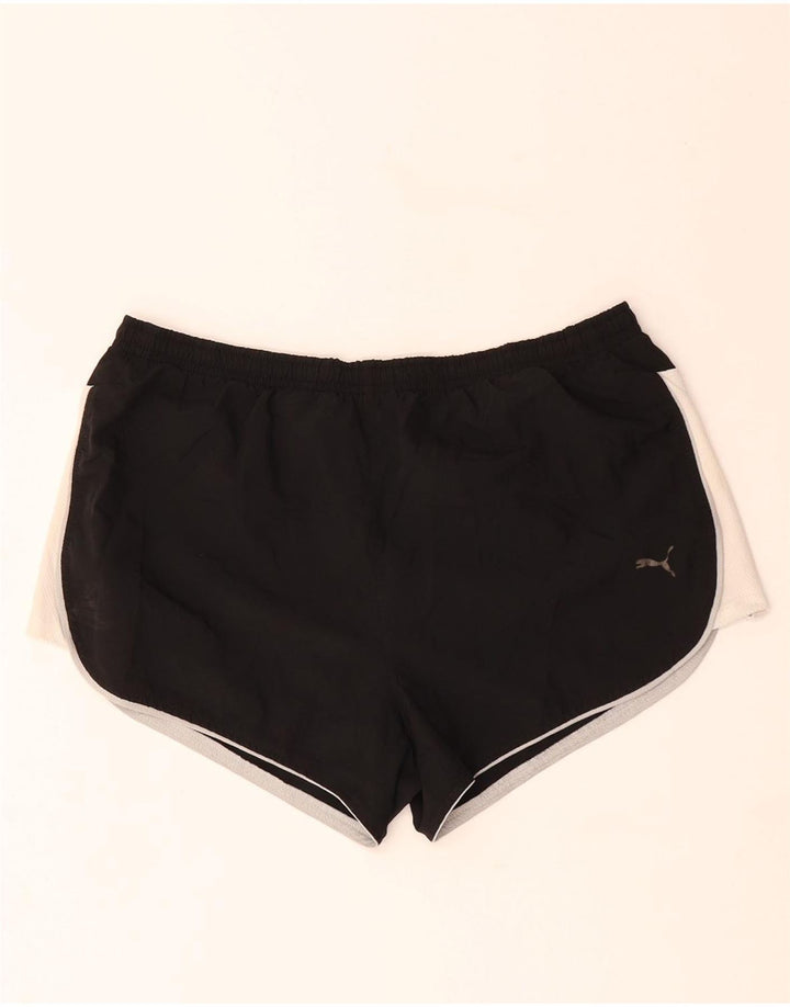 PUMA Womens Sport Shorts UK 10 Small Black Colourblock
