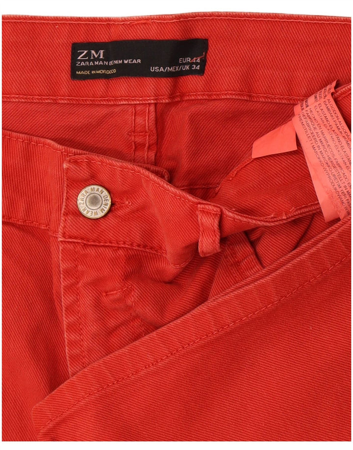 Męskie spodenki jeansowe Zara EU 44 Large W34 Czerwona bawełna