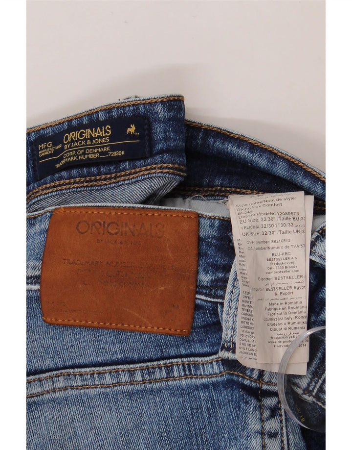 JACK & JONES Męskie jeansy slim W32 L30 Niebieskie, bawełniane