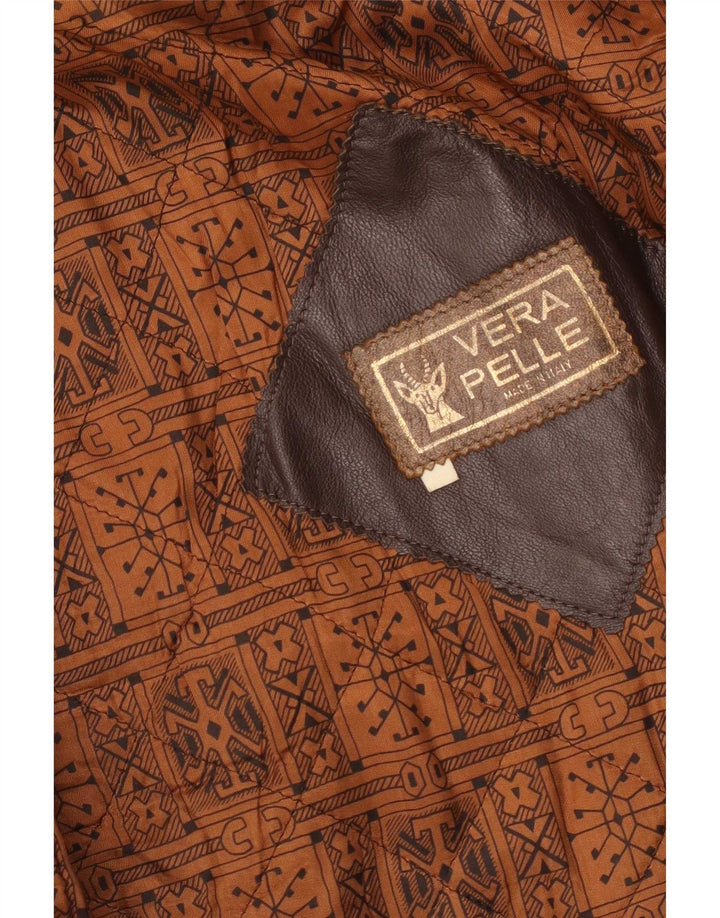 Męska kurtka skórzana vintage UK 38 Medium Brown