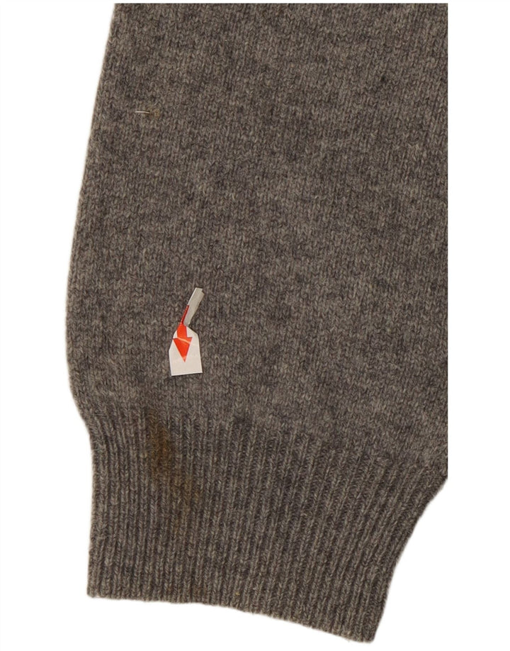 Marlboro Classics Męski sweter z dekoltem w kształcie litery V, 2XL, szara wełna