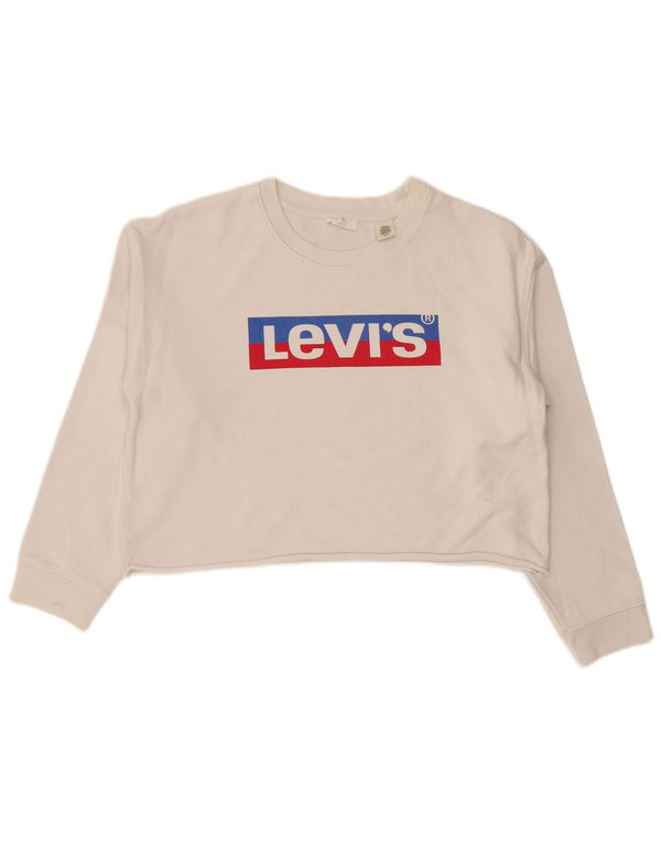 Damska bluza Levi's Oversize Graphic Crop Jumper UK 10 Small White