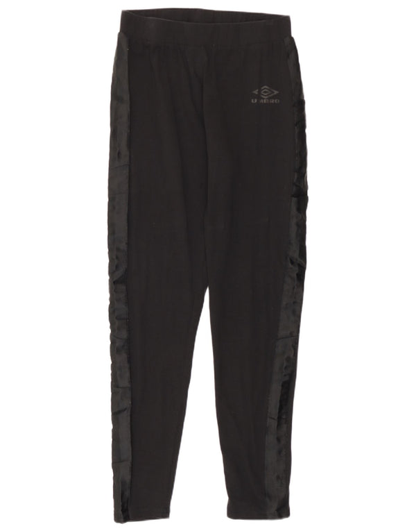 Legginsy damskie Umbro UK 14, duże, czarne, bawełniane z blokami kolorów