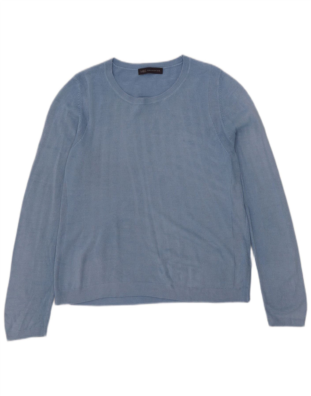 Marks & Spencer Damski sweter z dekoltem w łódkę UK 14 Średni niebieski akryl