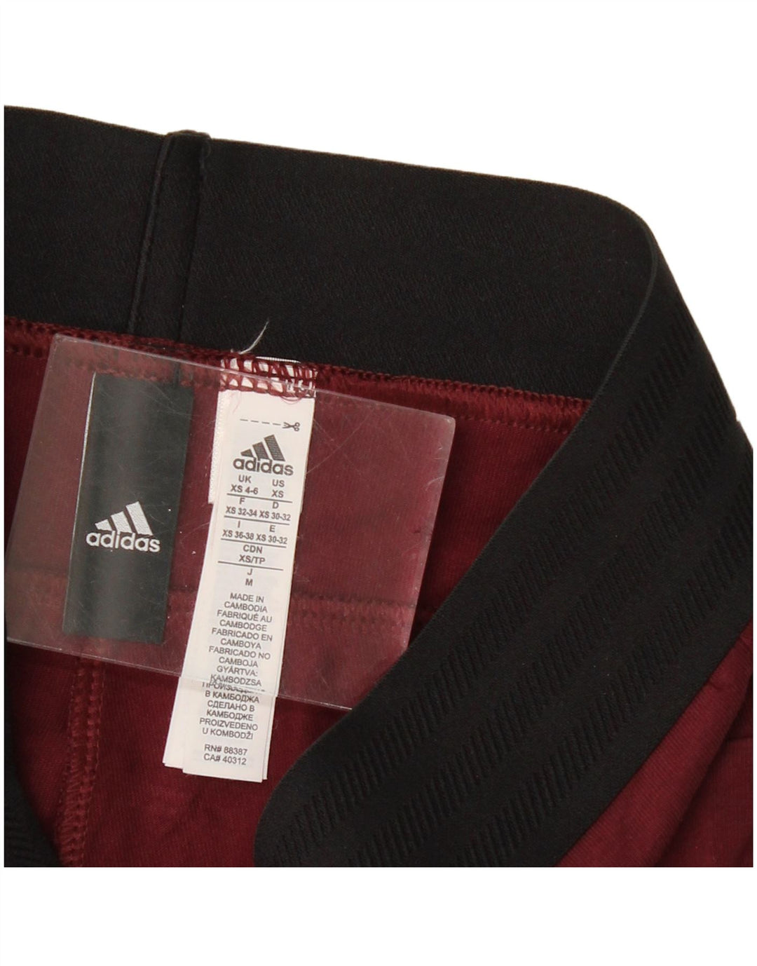 Legginsy damskie Adidas UK 4/6 XS Burgundowa bawełna