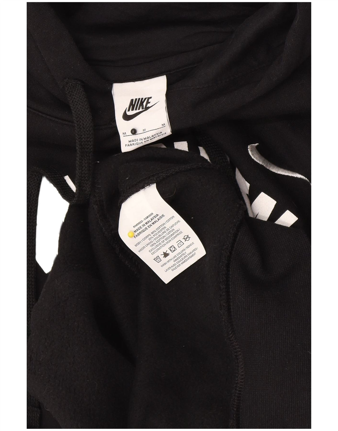 Męski sweter z kapturem Nike z grafiką, średni czarny, bawełniany