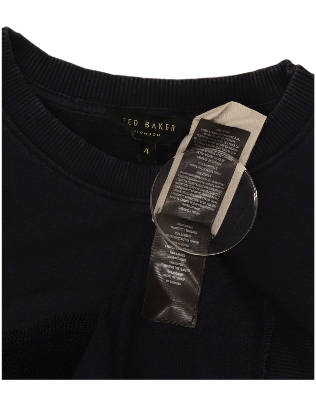 Damski sweter oversize TED BAKER, rozmiar 4, duży granatowy w kwiaty