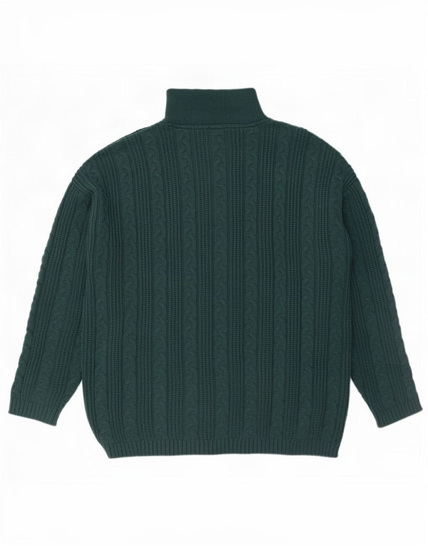 Vintage męski sweter z zamkiem błyskawicznym XL, zielony