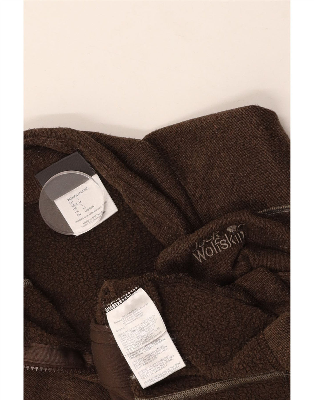 Damska kurtka dresowa JACK WOLFSKIN UK 10, mała, brązowa, poliester