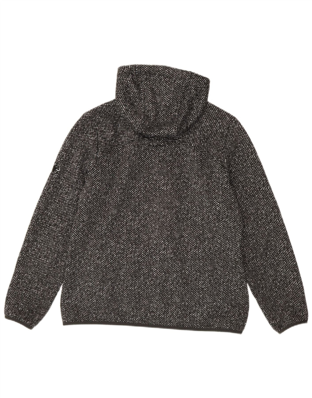 Damski sweter z kapturem i zamkiem Mammut UK 18 XL, szary, poliester w jodełkę