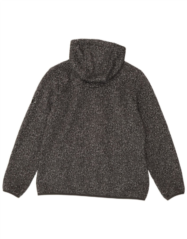 Damski sweter z kapturem i zamkiem Mammut UK 18 XL, szary, poliester w jodełkę