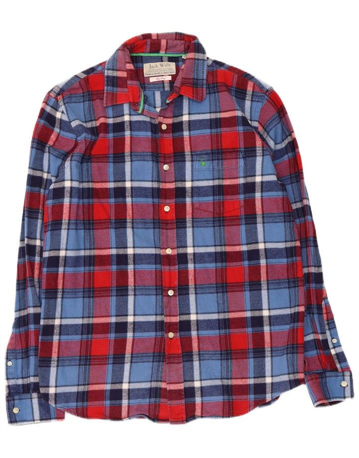 Koszula flanelowa męska Jack Wills w małą wielobarwną bawełnianą kratę