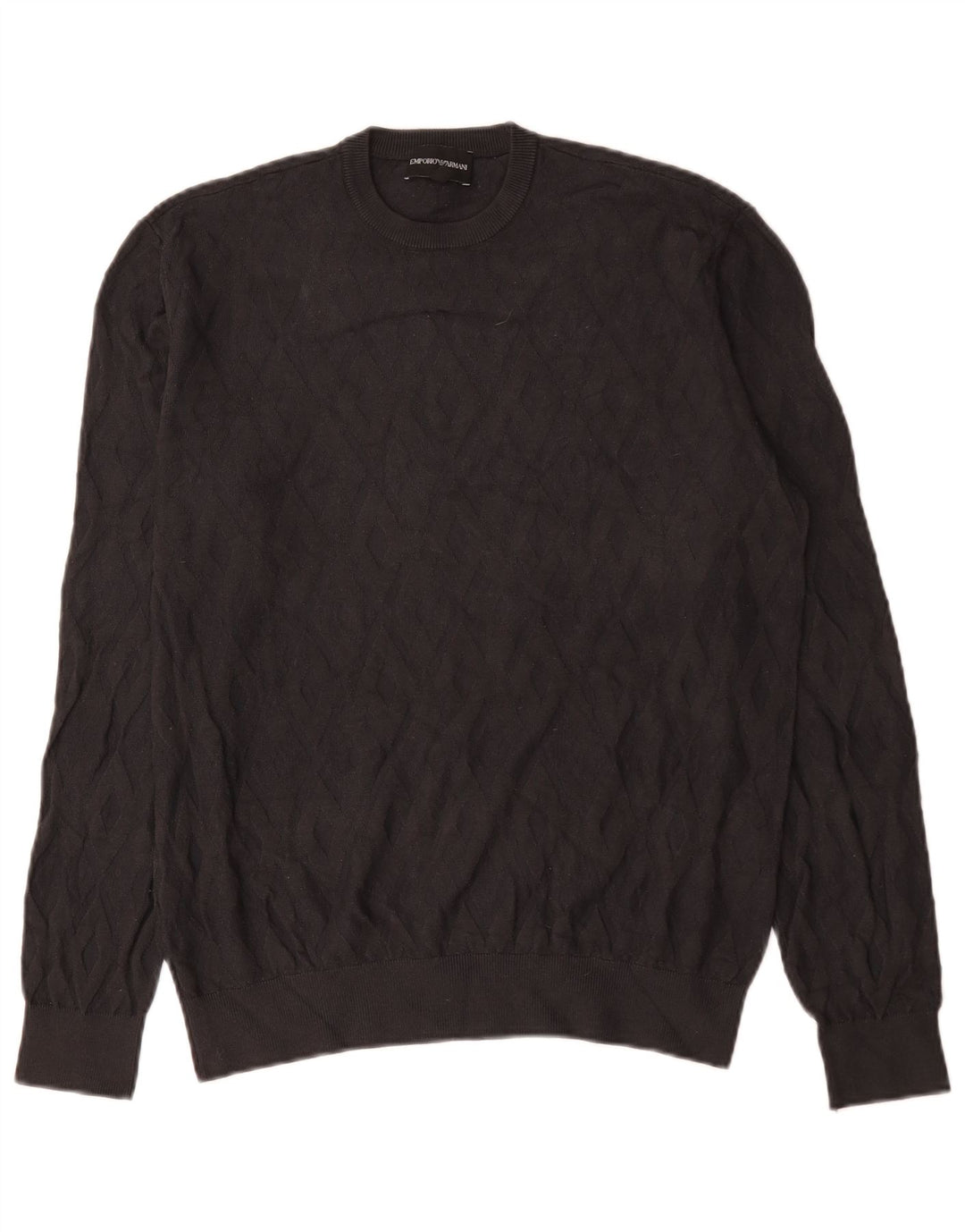 Męski sweter z okrągłym dekoltem Emporio Armani, średnioszara wiskoza