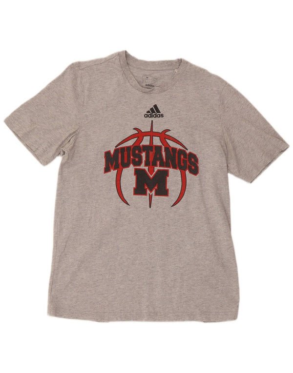 Adidas Męska koszulka z krótkim rękawem Mustangs Regular Graphic Top Medium Grey