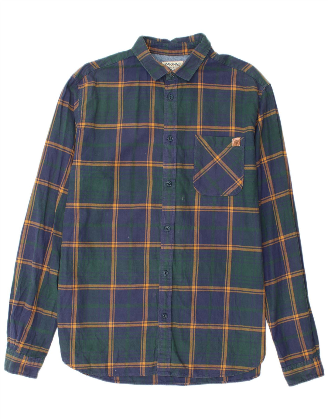 Męska koszula flanelowa Jack & Jones w dużą granatową kratkę