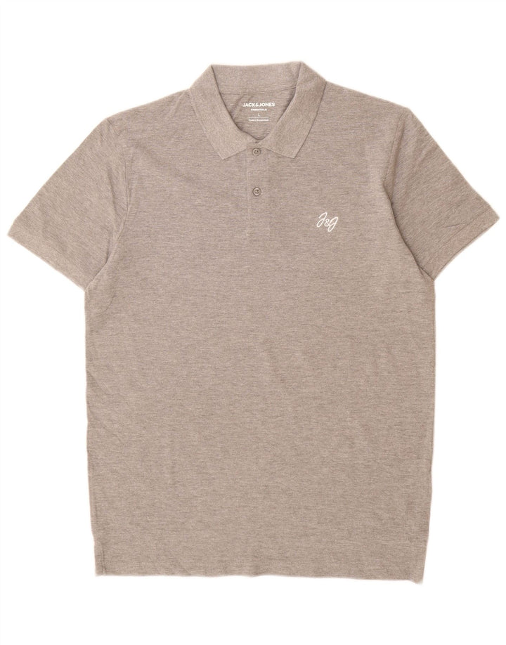 Męska koszulka polo Jack & Jones, duża, szara, bawełniana