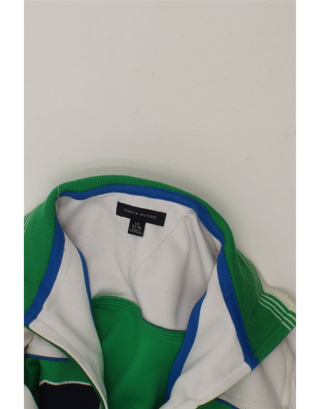 TOMMY HILFIGER Boys Tracksuit Top Jacket 12-13 Years Large  Green Vintage Tommy Hilfiger and Second-Hand Tommy Hilfiger from Messina Hembry 