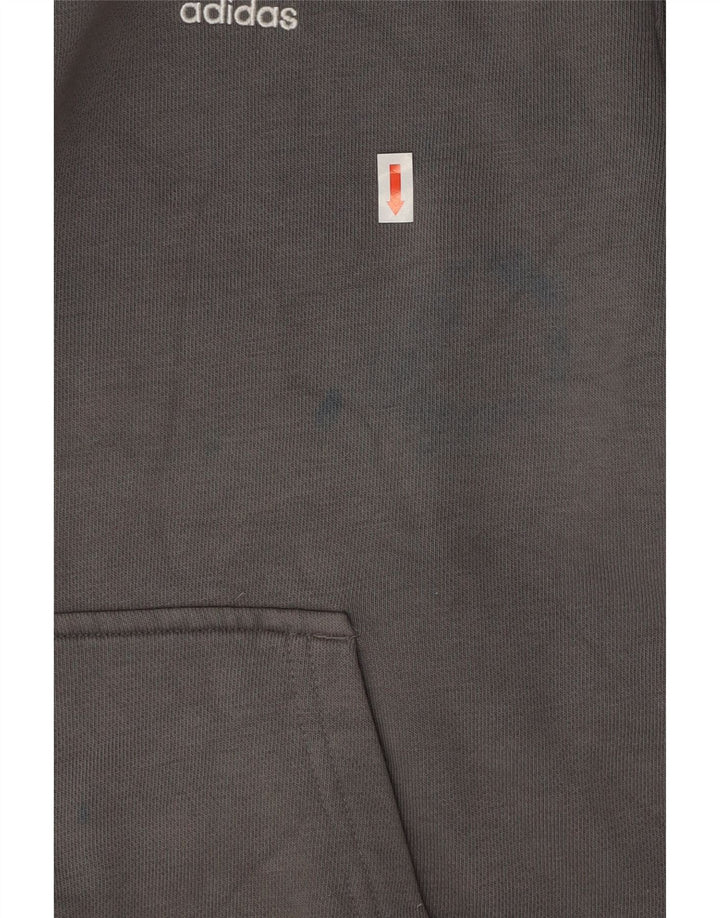 Adidas Męska bluza z kapturem, mała, szara, bawełniana