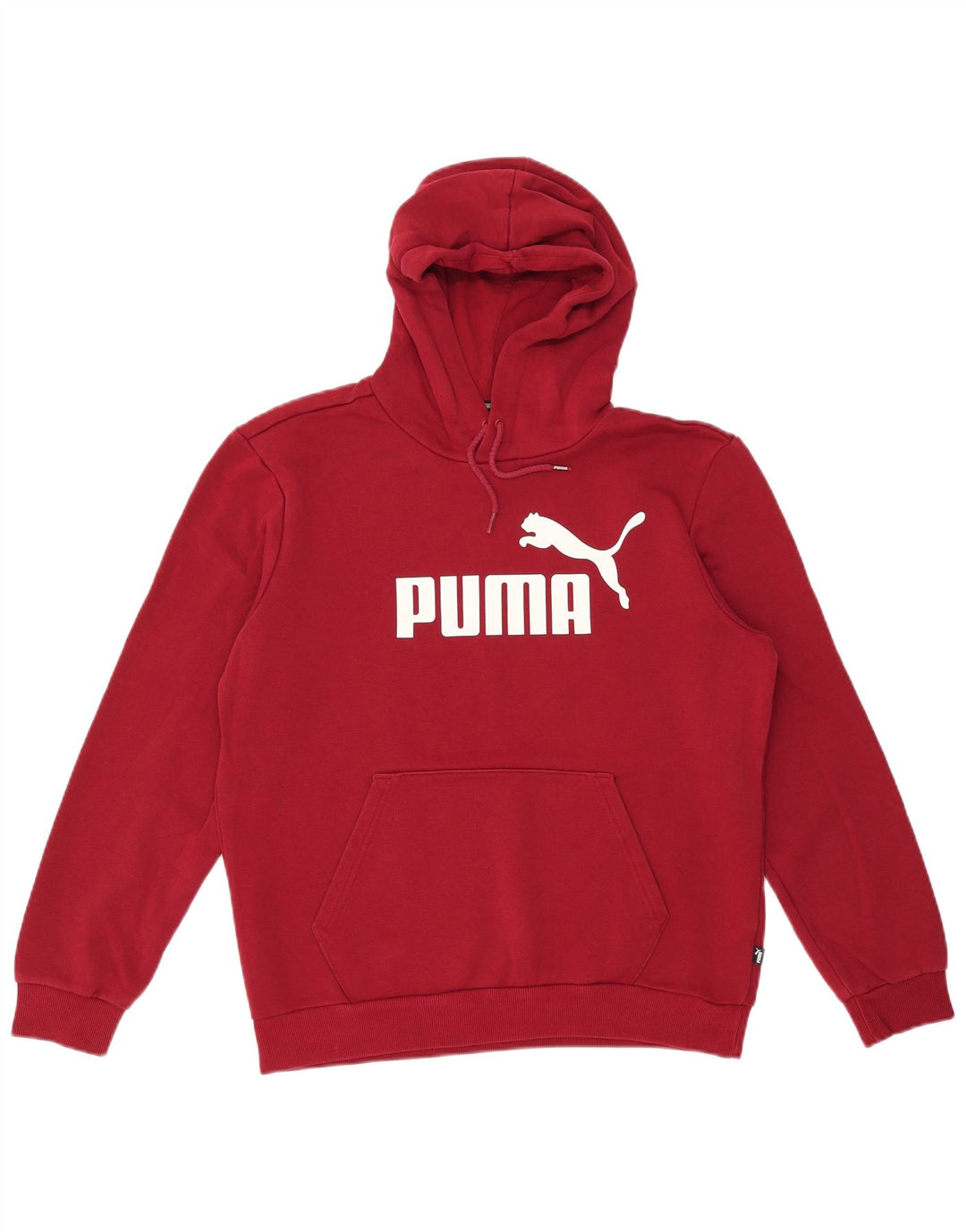 Męski sweter z kapturem i grafiką PUMA, średniej wielkości bordowa bawełna