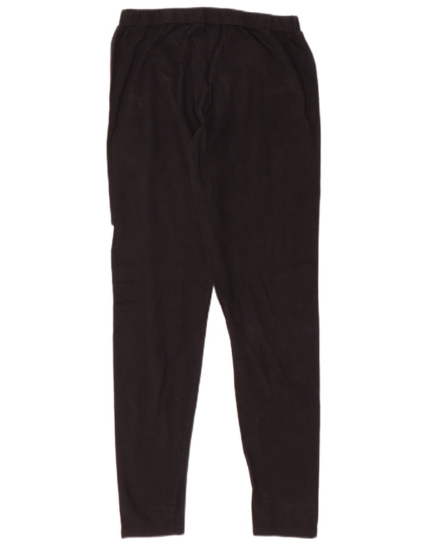 Damskie legginsy graficzne ELLESSE UK 12, średnie, czarne, bawełniane