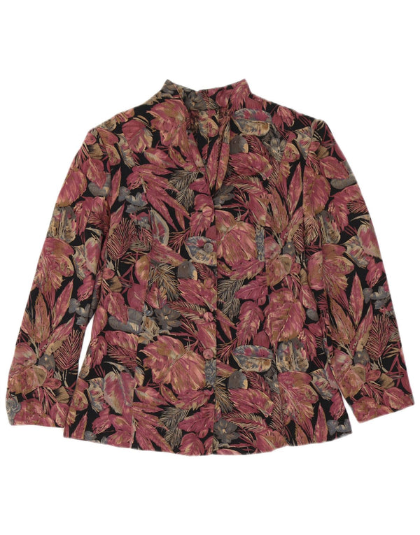 Vintage damski kardigan Top UK 12, średni, wielobarwny, kwiatowy