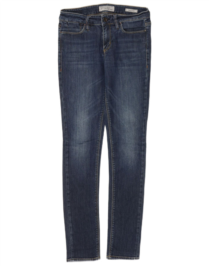 GUESS Damskie Nicole Skinny Jeans W29 L30 Niebieska bawełna