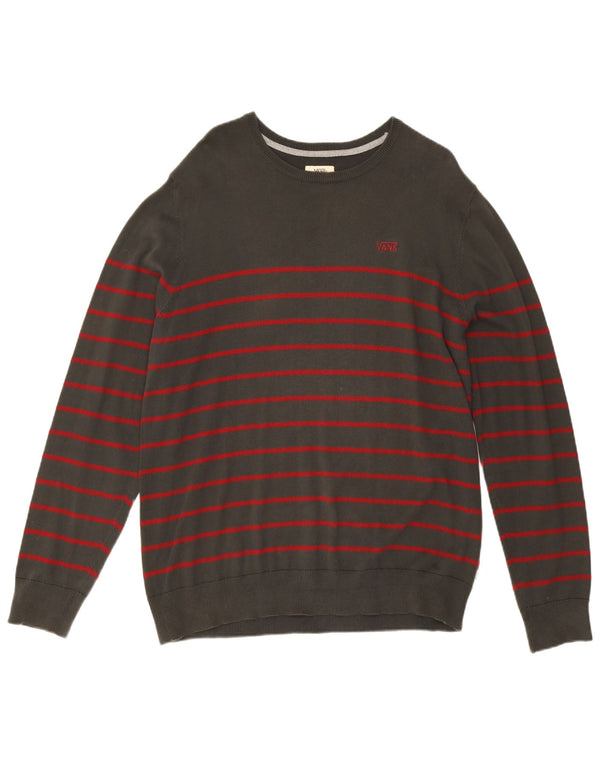 Męski sweter Vans z okrągłym dekoltem i dużymi paskami khaki