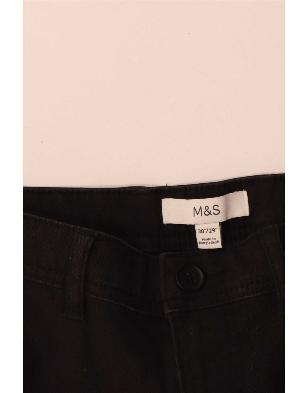 Męskie spodnie cargo Marks & Spencer W30 L290 Czarne bawełniane