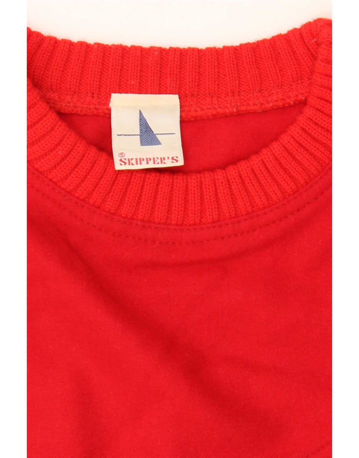 Damski sweter Skipper's z dekoltem w łódkę IT 42 Średnioczerwony, geometryczny wełniany